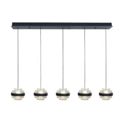 Highlight Hanglamp Dynasty - 5 Lichts - 105 X150 Cm - Helder Zwart