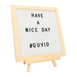 QUVIO Letterbord - Wit Met Houten Lijst
