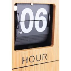 United Entertainment Bamboe Retro Flip Down Klok Met Pendulum -Leenbakker Winkel 1000073355 0103