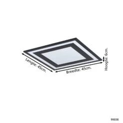 EGLO Savatarila Plafondlamp - LED - 45 Cm - Zwart/Wit 7 EGLO Savatarila Plafondlamp - LED - 45 Cm - Zwart/Wit -Leenbakker Winkel 1000073966 0103