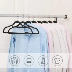 ACAZA Set Van 50 Fluwelen Kledinghangers - Zwart -Leenbakker Winkel 1000074002 0101