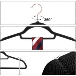 ACAZA Set Van 50 Fluwelen Kledinghangers - Zwart -Leenbakker Winkel 1000074002 0102