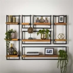 Wandplank Aberdeen 3 X 30 Cm - 25x30x100 Cm - Hout - Bruin -Leenbakker Winkel 1000074135 0102