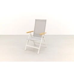 Hartman Napoli Verstelbare Tuinstoel - Teak Armleuning - Wit -Leenbakker Winkel 1000074462 0103