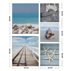 Art For The Home - Set Van 5 Canvas - Strand - 80x60cm -Leenbakker Winkel 1000074972 0103