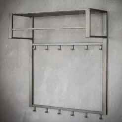 Industriële Kapstok 2x6 - Metaal - Grijs 6 Industriële Kapstok 2x6 - Metaal - Grijs -Leenbakker Winkel 1000076578 0102