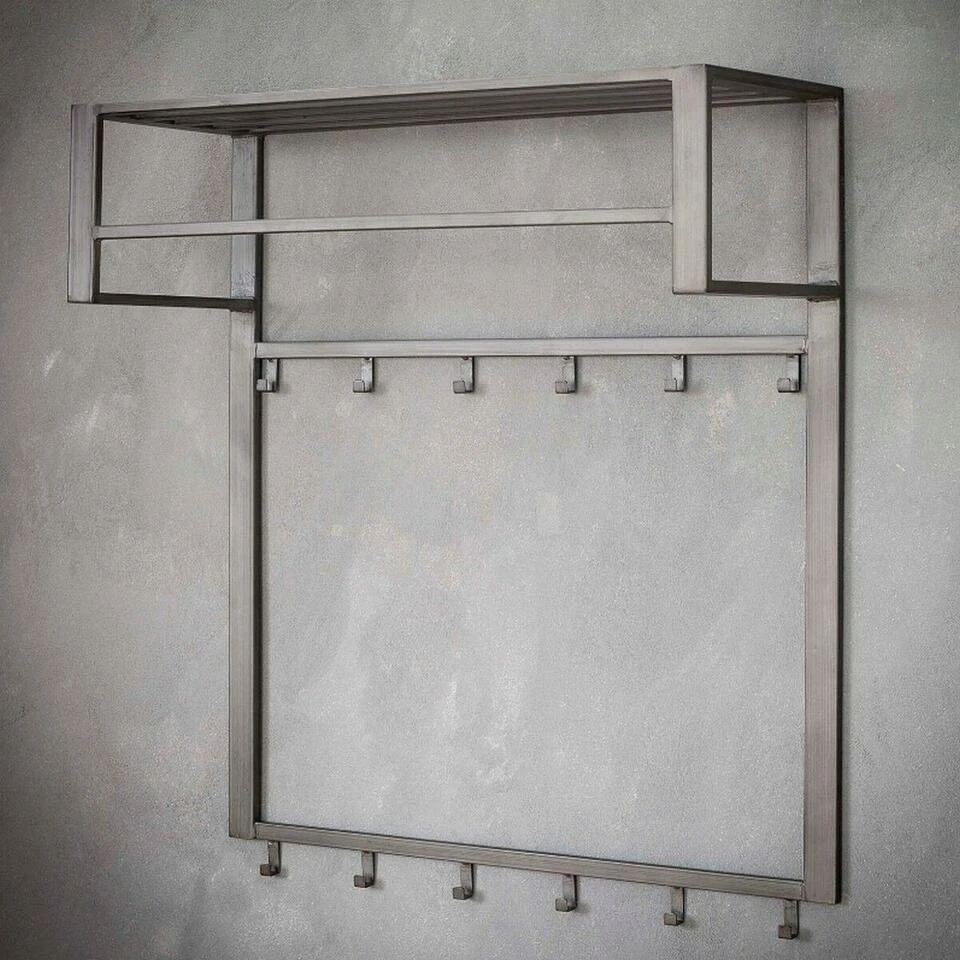 Industriële Kapstok 2x6 - Metaal - Grijs 3 Industriële Kapstok 2x6 - Metaal - Grijs - Afbeelding 3