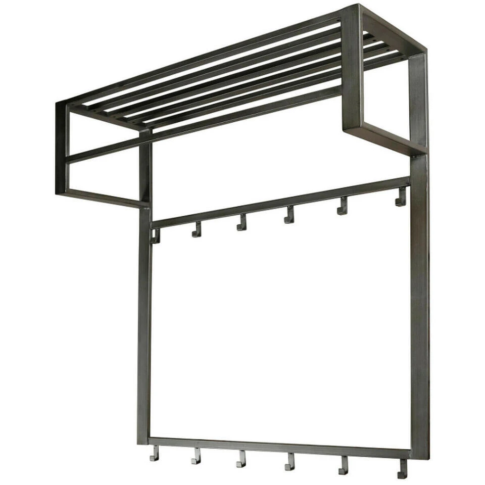 Industriële Kapstok 2x6 - Metaal - Grijs 1 Industriële Kapstok 2x6 - Metaal - Grijs