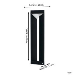 EGLO Nembro Staande Lamp Buiten - LED - 80 Cm - Zwart/Wit -Leenbakker Winkel 1000076731 0103