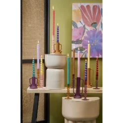 Mica Decorations Ula Kandelaar - H12 X Ø8 Cm - Metaal - Lichtbruin -Leenbakker Winkel 1000076903 0103