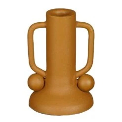 Mica Decorations Ula Kandelaar - H12 X Ø8 Cm - Metaal - Lichtbruin