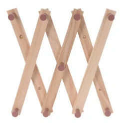 Excellent Houseware Kinderkamer Kapstok Verstelbaar - 9 Haakjes Hout - 60x12cm