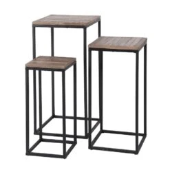 Plant Bijzettafel Tim - Vierkant - Hout - Grijs -Leenbakker Winkel 1000078639 0103