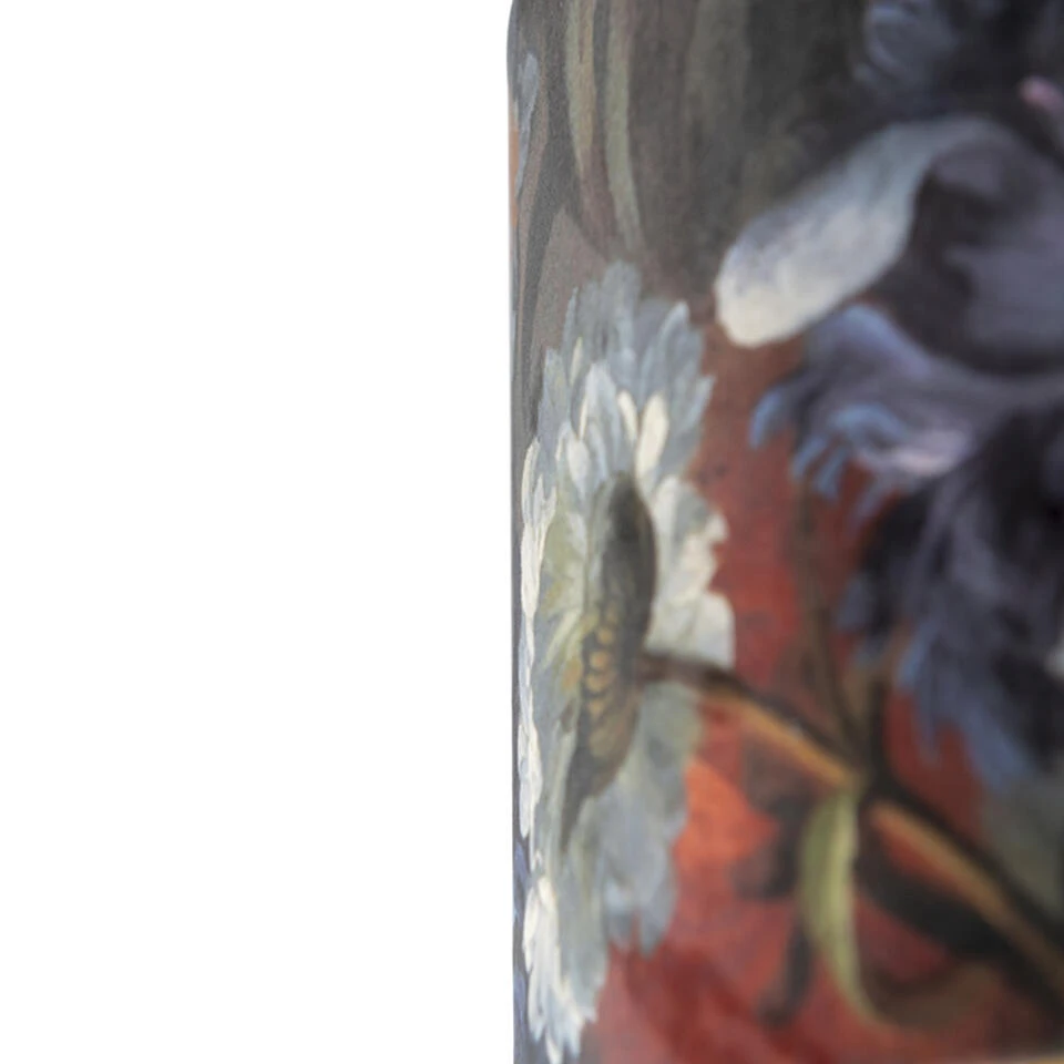 QAZQA Velours Lampenkap Bloemen Dessin 35/35/20 Gouden Binnenkant 2 QAZQA Velours Lampenkap Bloemen Dessin 35/35/20 Gouden Binnenkant - Afbeelding 2