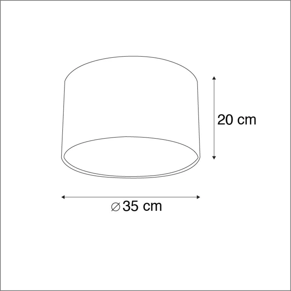 QAZQA Velours Lampenkap Bloemen Dessin 35/35/20 Gouden Binnenkant 3 QAZQA Velours Lampenkap Bloemen Dessin 35/35/20 Gouden Binnenkant - Afbeelding 3