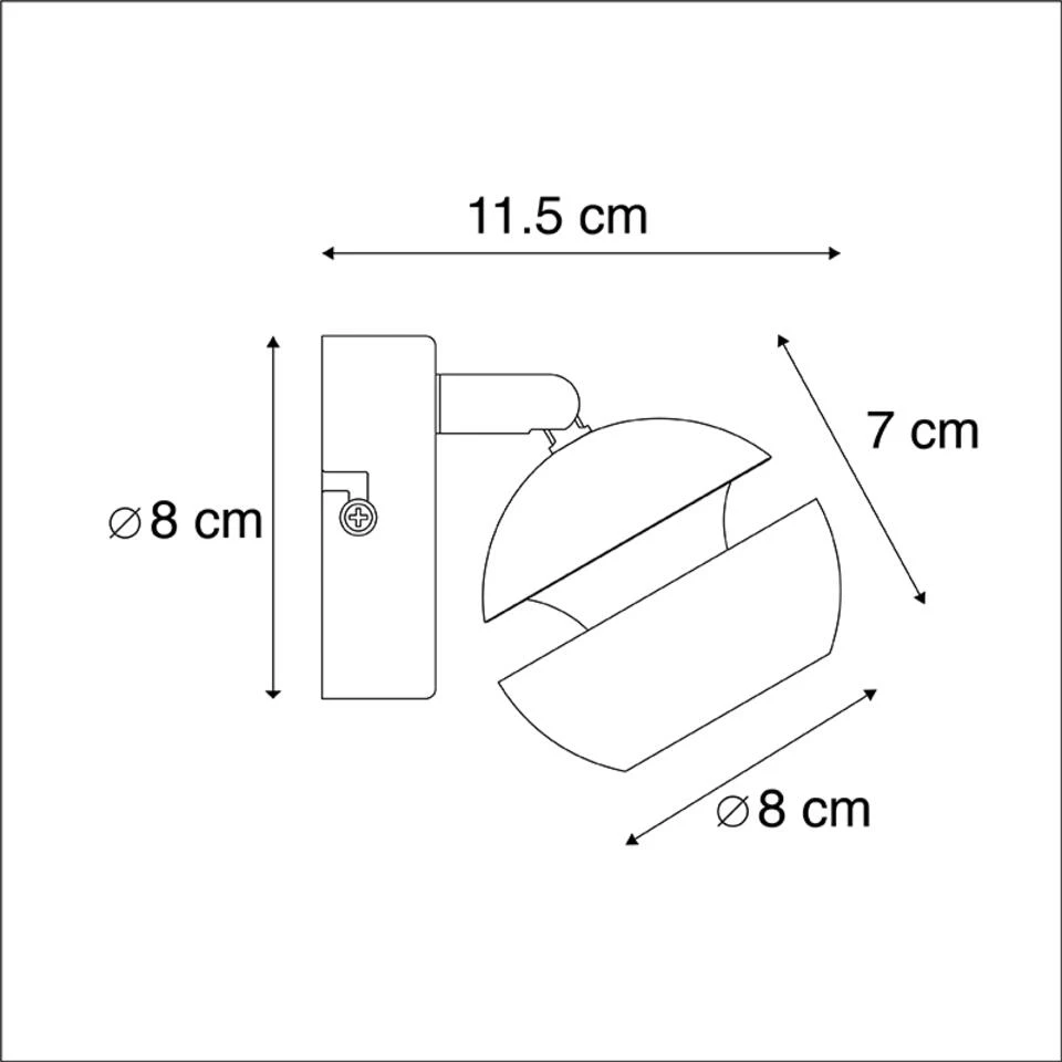 QAZQA Moderne Spot 1-lichts Zwart Met Gouden Binnenkant - Buell Deluxe 3 QAZQA Moderne Spot 1-lichts Zwart Met Gouden Binnenkant - Buell Deluxe - Afbeelding 3