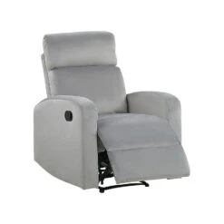 Beliani TV-fauteuil VERDAL - Grijs Fluweel