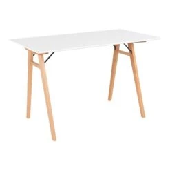 Giga Meubel Bureau Wit/Naturel - MDF - 120cm - Tafel Vojens