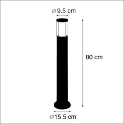 QAZQA Moderne Buitenpaal Grijs 80 Cm IP55 Incl. E27 - Carlo -Leenbakker Winkel 1000080960 0102