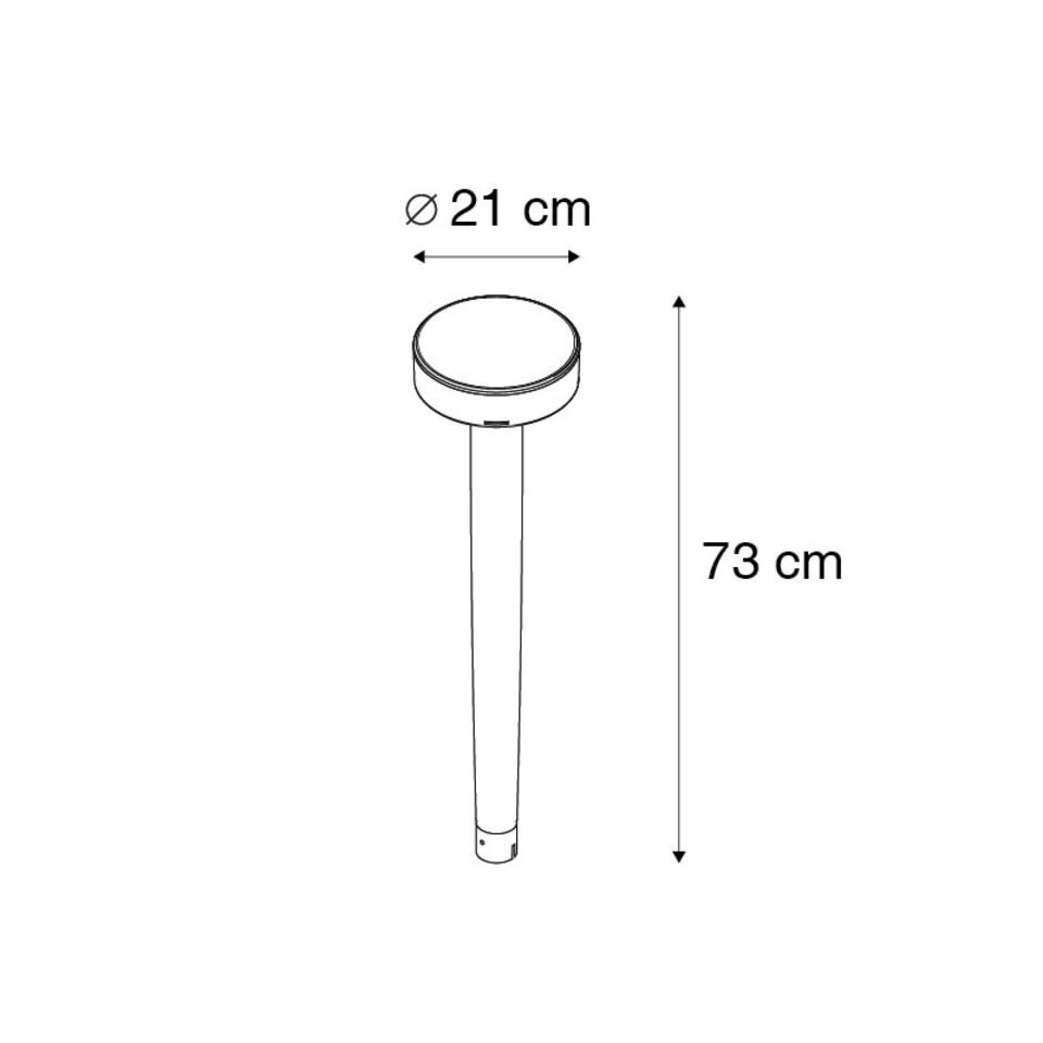 QAZQA Staande Buitenlamp Zwart Incl. LED En Dimmer IP55 Solar - Felice 3 QAZQA Staande Buitenlamp Zwart Incl. LED En Dimmer IP55 Solar - Felice - Afbeelding 3