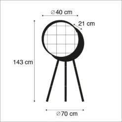 QAZQA Industriële Vloerlamp Grijs Tripod - Barrel -Leenbakker Winkel 1000080987 0102