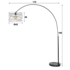 Hoyz - Booglamp Industrieel - Ø45 - Spiraal - Boogvorm 7 Hoyz - Booglamp Industrieel - Ø45 - Spiraal - Boogvorm -Leenbakker Winkel 1000081494 0103