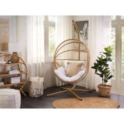Beliani Hangstoel ACRI - Beige Pe Rotan 7 Beliani Hangstoel ACRI - Beige Pe Rotan -Leenbakker Winkel 1000082570 0103