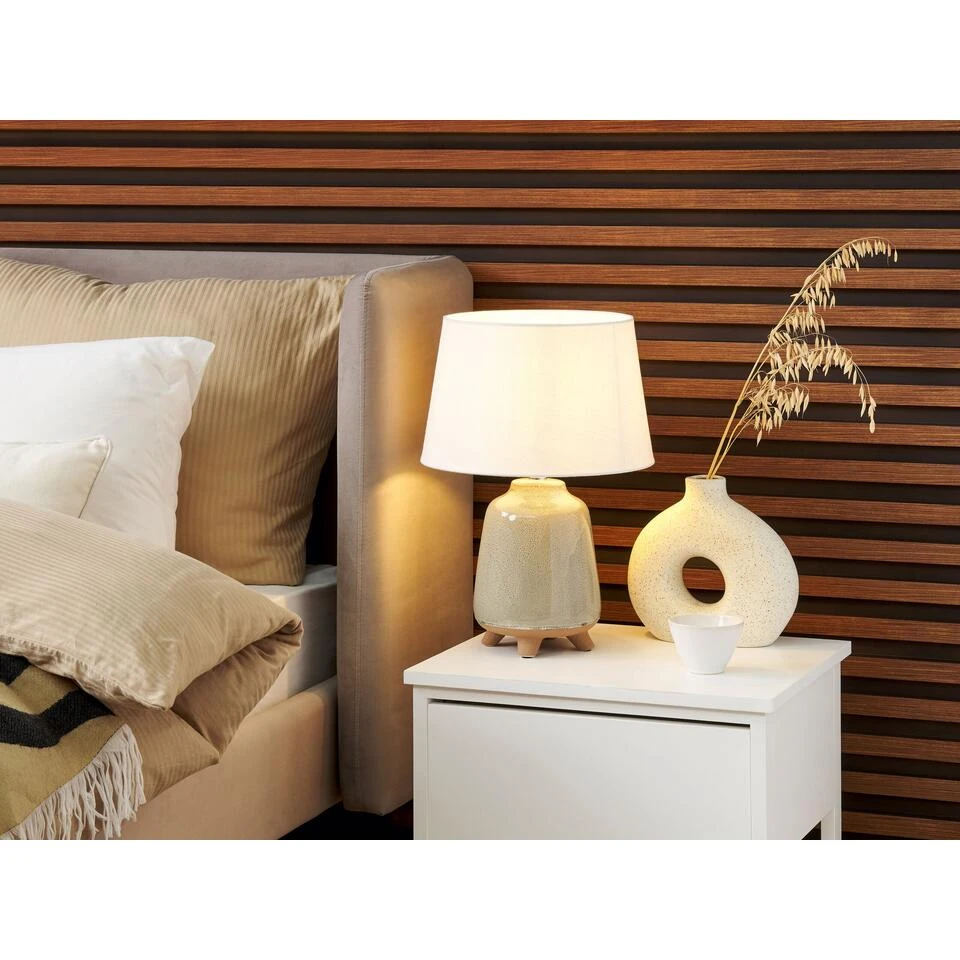 Beliani Tafellamp FAJARDO - Grijs Keramiek 2 Beliani Tafellamp FAJARDO - Grijs Keramiek - Afbeelding 2