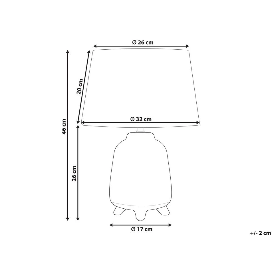 Beliani Tafellamp FAJARDO - Grijs Keramiek 3 Beliani Tafellamp FAJARDO - Grijs Keramiek - Afbeelding 3