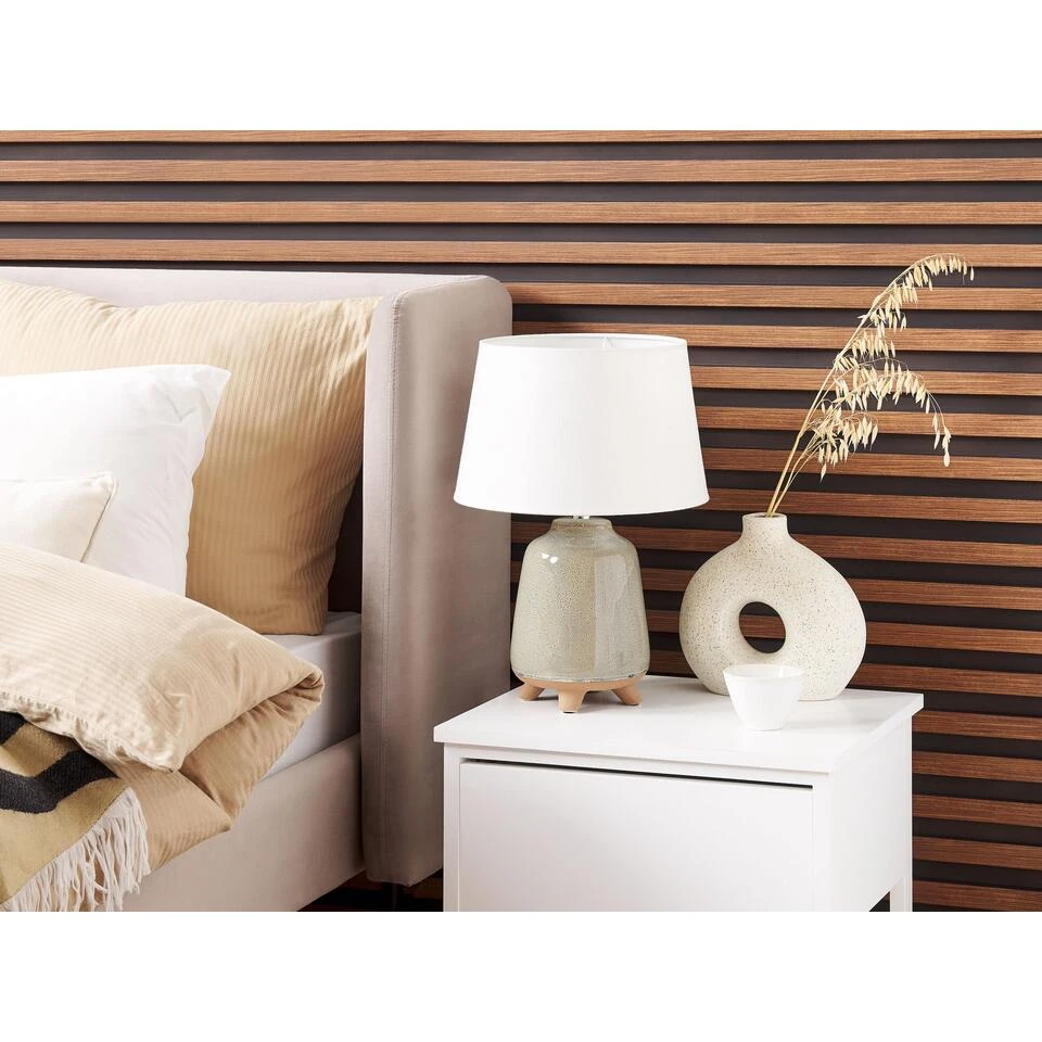 Beliani Tafellamp FAJARDO - Grijs Keramiek 4 Beliani Tafellamp FAJARDO - Grijs Keramiek - Afbeelding 4