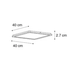 QAZQA Plafonnière Zwart 40 Cm Incl. LED 3-staps Dimbaar IP44 - Steve -Leenbakker Winkel 1000084660 0102