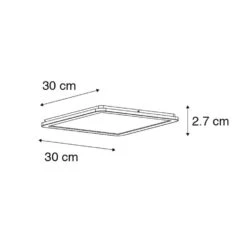 QAZQA Plafonnière Zwart 30 Cm Incl. LED 3-staps Dimbaar IP44 - Steve -Leenbakker Winkel 1000084665 0102