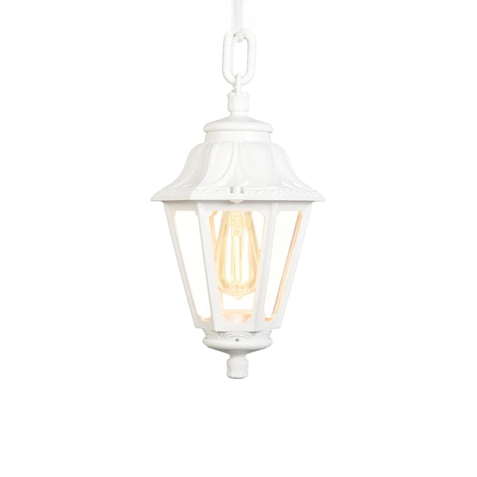 QAZQA Landelijke Buitenhanglamp Wit IP44 - Anna 1 QAZQA Landelijke Buitenhanglamp Wit IP44 - Anna