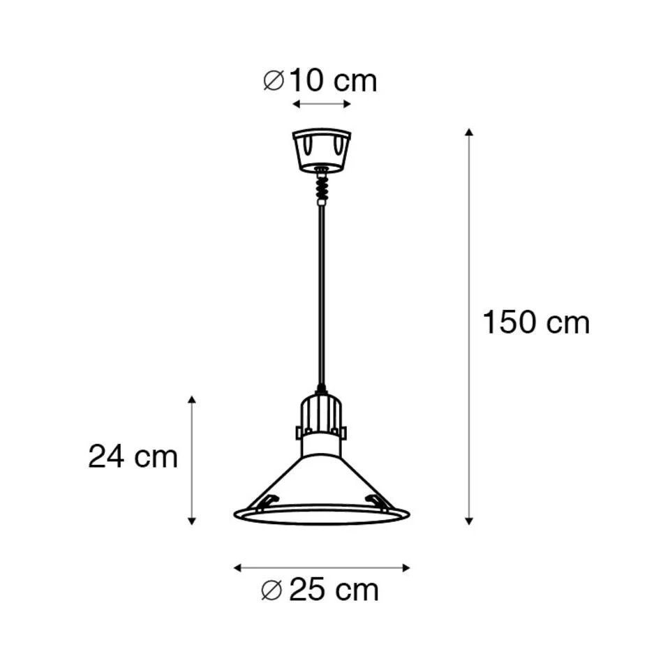 QAZQA Industriële Hanglamp Grijs IP44 - Vida 3 QAZQA Industriële Hanglamp Grijs IP44 - Vida - Afbeelding 3