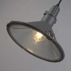 QAZQA Industriële Hanglamp Grijs IP44 - Vida 7 QAZQA Industriële Hanglamp Grijs IP44 - Vida -Leenbakker Winkel 1000084676 0103