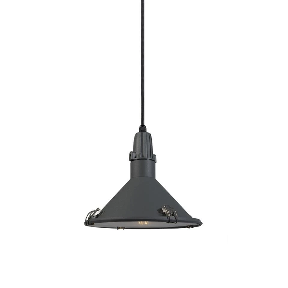 QAZQA Industriële Hanglamp Grijs IP44 - Vida 1 QAZQA Industriële Hanglamp Grijs IP44 - Vida