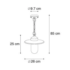 QAZQA Industriële Hanglamp Zink IP44 - Munich -Leenbakker Winkel 1000084678 0102