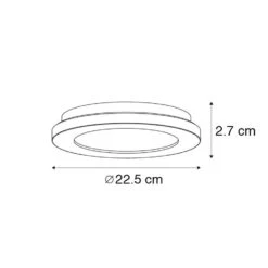 QAZQA Plafonnière Zwart 22,5 Cm Incl. LED 3-staps Dimbaar IP44 - Steve -Leenbakker Winkel 1000084682 0102