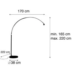 QAZQA Moderne Booglamp Chroom Verstelbaar Zonder Kap -Leenbakker Winkel 1000084737 0102
