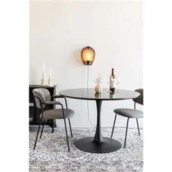 Giga Meubel Eettafel - Metaal - Zwart - MDF - Ø110cm - Tafel Maru -Leenbakker Winkel 1000084983 0101