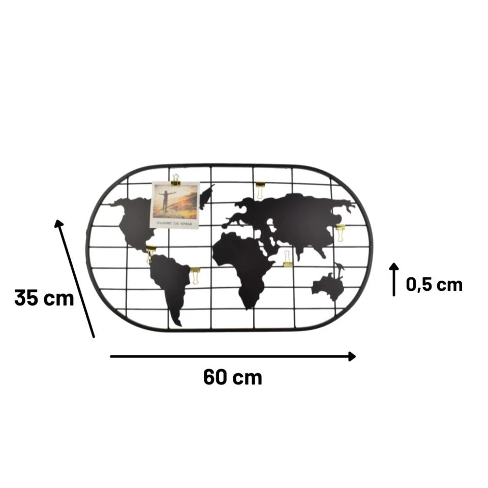 Orange85 Memobord Wereld Fotohouder 60x35cm 2 Orange85 Memobord Wereld Fotohouder 60x35cm - Afbeelding 2