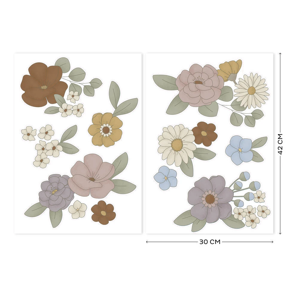 Little Dutch - Luxe Muurstickers - Vintage Little Flowers - 2x 42x30cm 1 Little Dutch - Luxe Muurstickers - Vintage Little Flowers - 2x 42x30cm