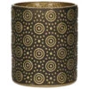 Countryfield Theelichthouder/kaarsenhouder - Zwart/goud - H12 Cm