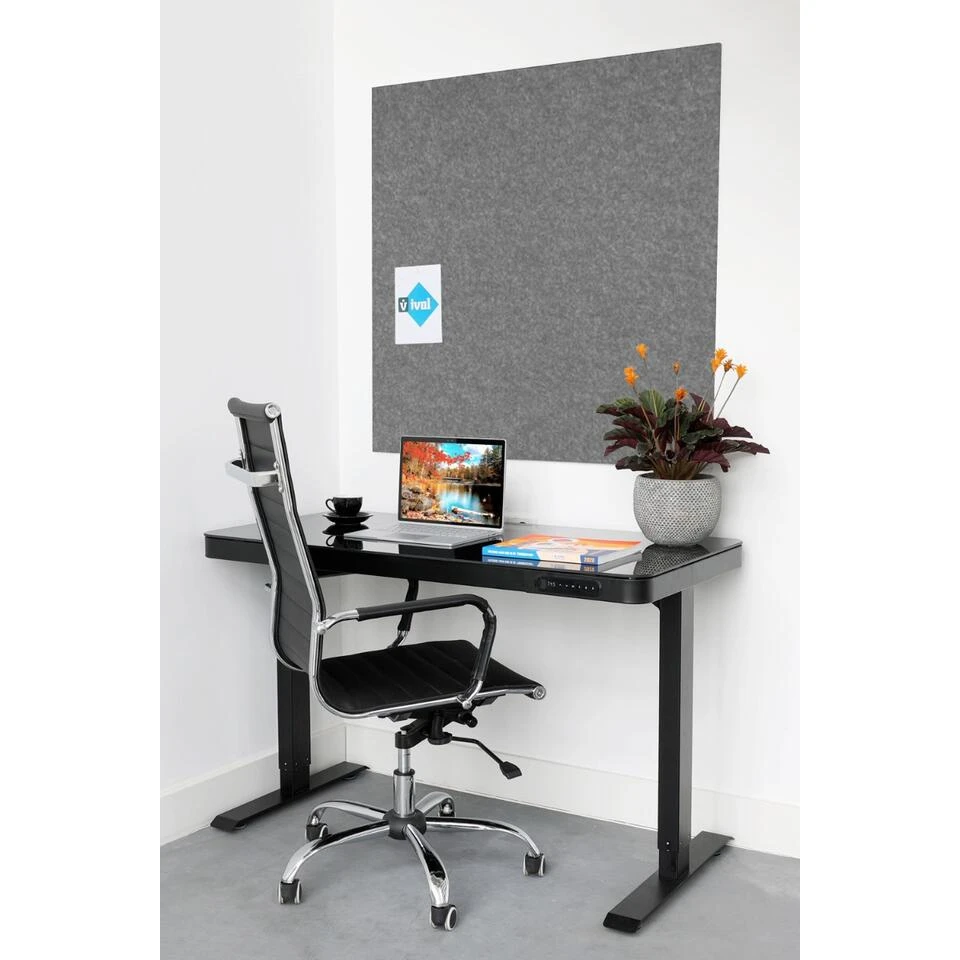 Akoestisch Wandpaneel PET-vilt - 100x100 Cm - Grijs 4 Akoestisch Wandpaneel PET-vilt - 100x100 Cm - Grijs - Afbeelding 4