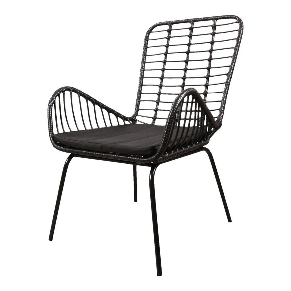 DS4U® Modo Rieten Lounge - Wicker - Zwart 1 DS4U® Modo Rieten Lounge - Wicker - Zwart