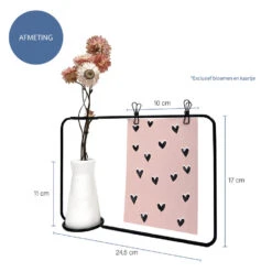 QUVIO Fotoframe Met Vaasje - Zwart En Wit -Leenbakker Winkel 1000089149 0103