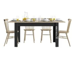 Diagone Eettafel Exit - 136x90x76 Cm - Zwart/eikenlook -Leenbakker Winkel 1000089269 0103