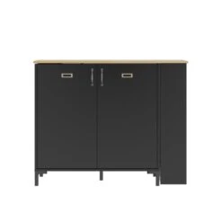 Diagone Draaibare Bar Manchester - Zwart/eikenlook