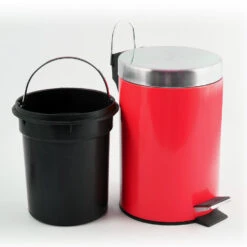MSV Badkamer/toilet Pedaalemmer - Rood - 3 Liter - 17 X 25 Cm -Leenbakker Winkel 1000089294 0102