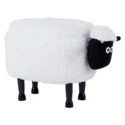 Beliani Dierenhocker SHEEP - Wit Polyester